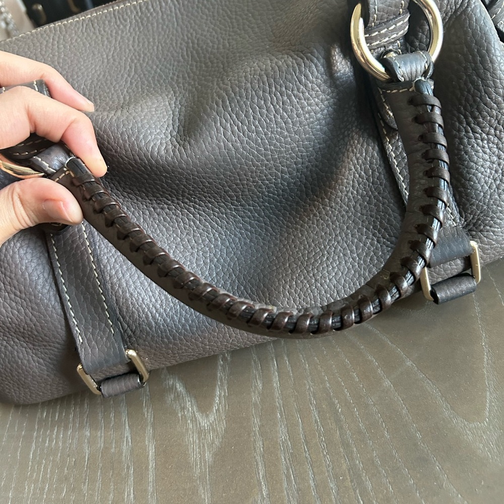 Dooney & Bourke elephant grey Leather Satchel - Picture 6 of 16